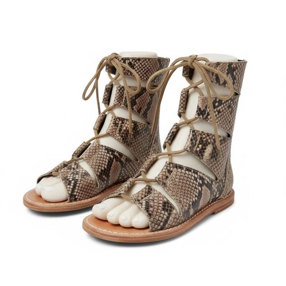 NWOT Freebird Caesar 100% Gladiator Snakeskin Sandals Women\'s Size 9US